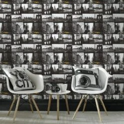 Superfresco Easy Vliesbehang New York Vergrijsd-geel 33-187 -Superfresco Easy Behang Exporteren Winkel 123 1354