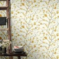 Superfresco Easy Vliesbehang Ushi Okergeel 105743 -Superfresco Easy Behang Exporteren Winkel 123 963