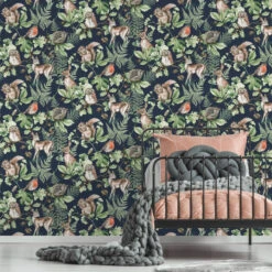 Superfresco Easy Vliesbehang Woodland Dieren Donkerblauw (dessin 108568) -Superfresco Easy Behang Exporteren Winkel 41 409